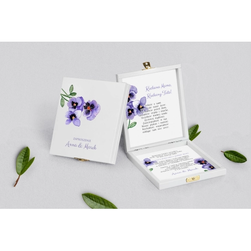 Zaproszenie dla Rodziców - białe Sweet Love Motyw 3