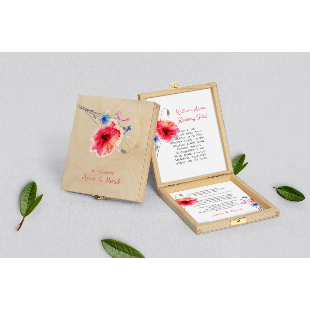 Zaproszenie dla Rodziców - naturalne Sweet Love Motyw 2