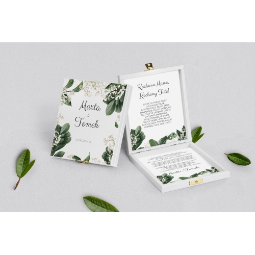 Zaproszenie dla Rodziców - białe Soft Motyw 1