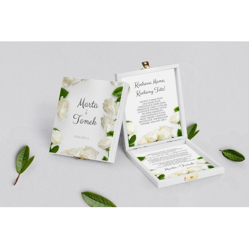 Zaproszenie dla Rodziców - białe Soft Motyw 4