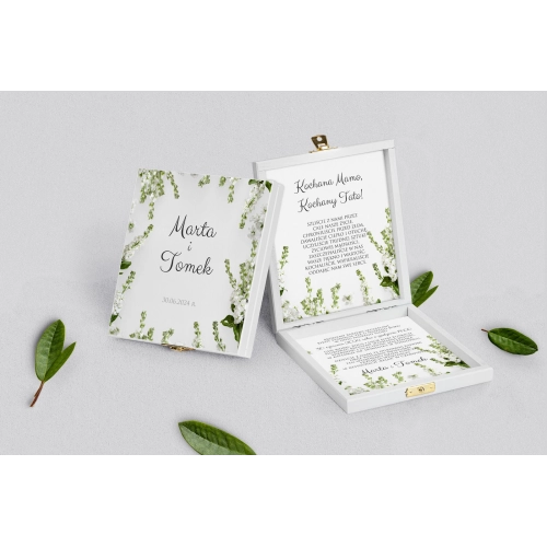 Zaproszenie dla Rodziców - białe Soft Motyw 8