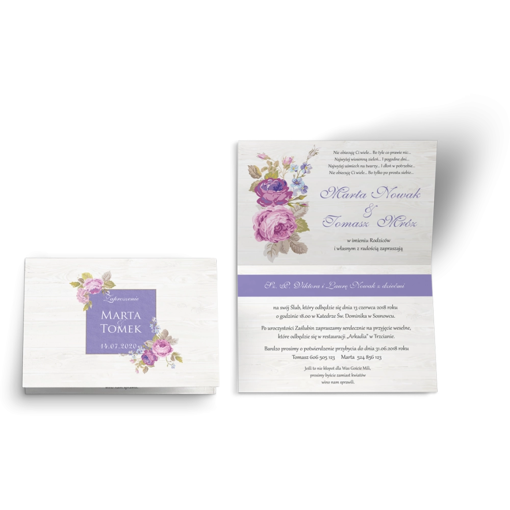 Zaproszenia ślubne Biała Stodoła - Motyw 6