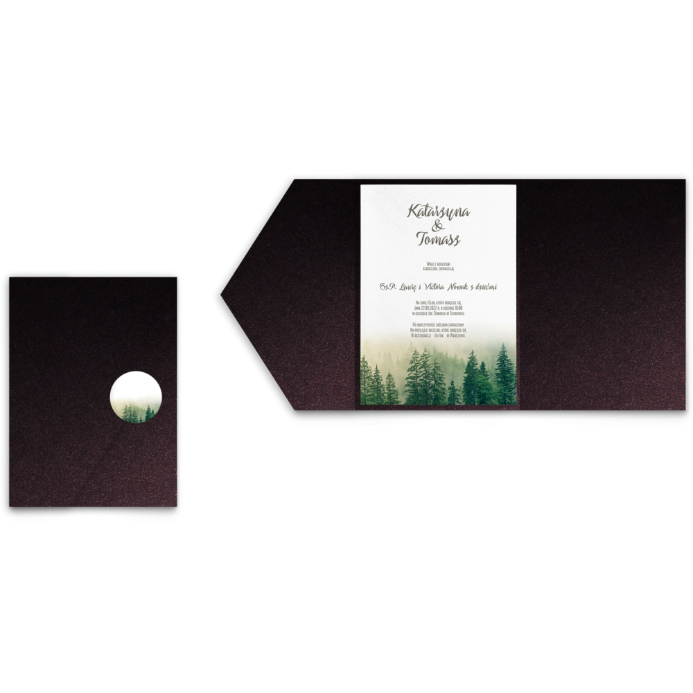 Zaproszenia ślubne w&nbsp;Etui Forest motyw 1