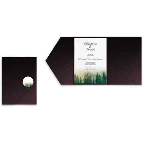 Zaproszenia ślubne w Etui Forest motyw 1