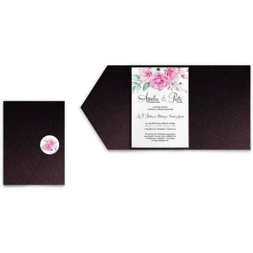 Zaproszenia ślubne w etui Geometryczne Serce - motyw 1