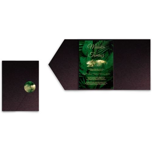 Zaproszenia ślubne w etui Greenery - motyw 2