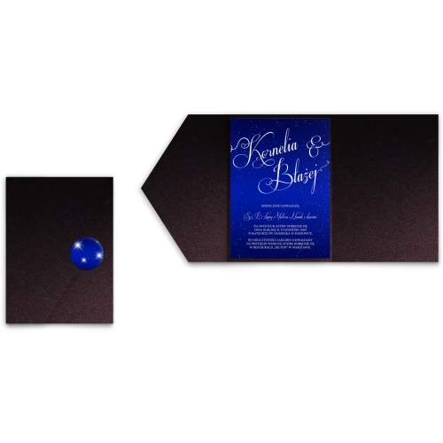 Zaproszenia ślubne w etui Gwieździsta noc - motyw 2