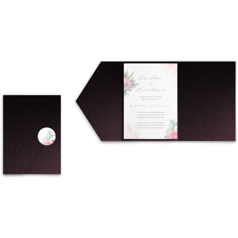 Zaproszenia ślubne w&nbsp;etui Lili - motyw 3