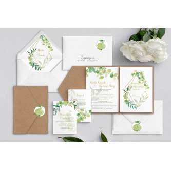 Zaproszenia ślubne w&nbsp;etui Liscie- motyw 4