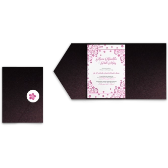 Zaproszenia ślubne w&nbsp;etui Maja - Amarantowe