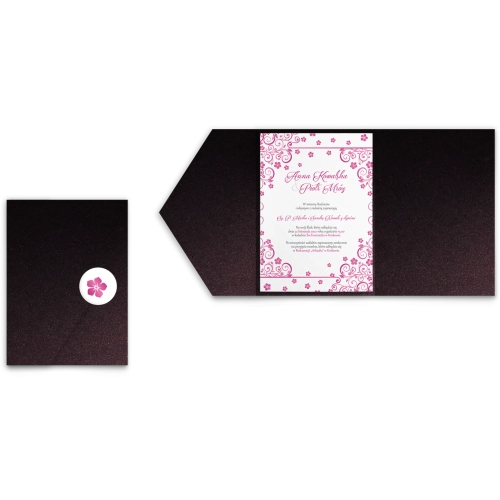 Zaproszenia ślubne w etui Maja - Amarantowe