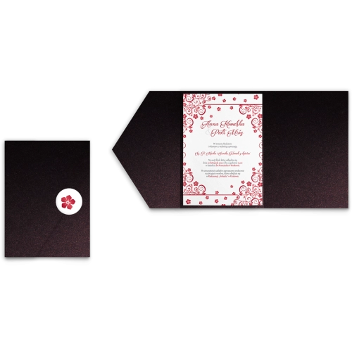 Zaproszenia ślubne w etui Maja - Bordowe