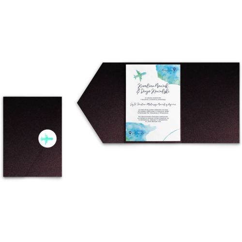Zaproszenia ślubne w&nbsp;etui Mapa - motyw  2