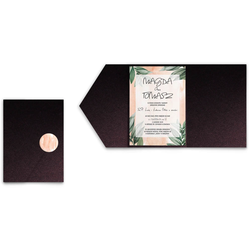 Zaproszenia ślubne w etui Mgiełka - motyw 4