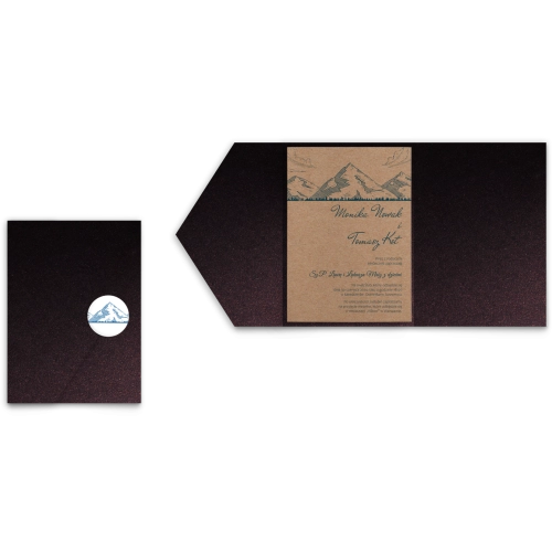 Zaproszenia ślubne w etui Natura kraft - motyw 1