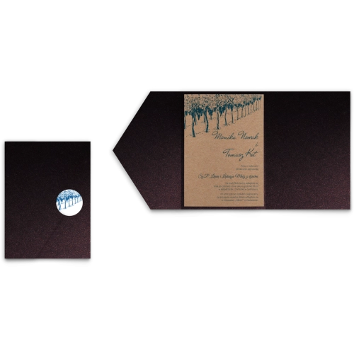 Zaproszenia ślubne w etui Natura kraft - motyw 2