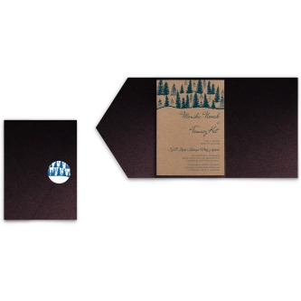 Zaproszenia ślubne w&nbsp;etui Natura kraft - motyw 3