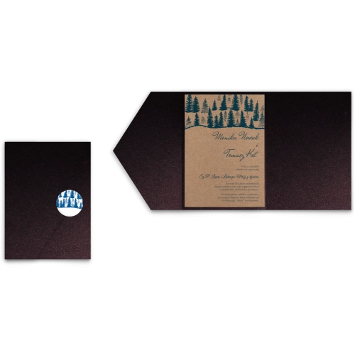 Zaproszenia ślubne w etui Natura kraft - motyw 3