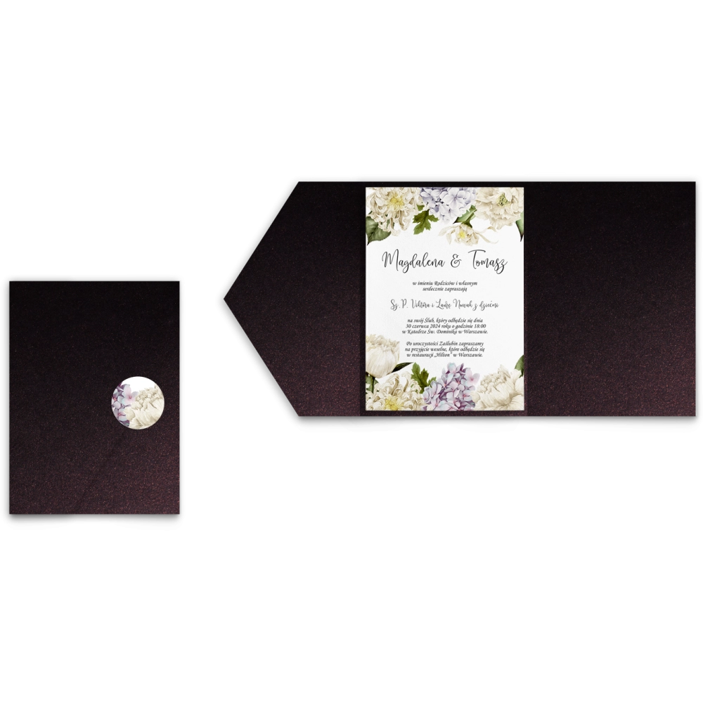 Zaproszenia ślubne w etui Ofelia - motyw 2
