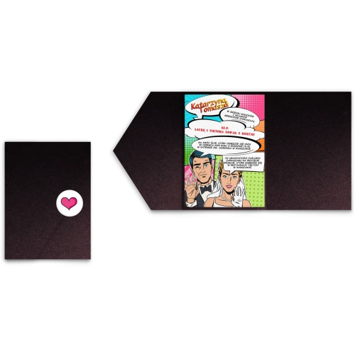 Zaproszenia ślubne w&nbsp;etui Pop Art- motyw 1