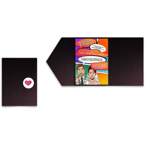 Zaproszenia ślubne w&nbsp;etui Pop Art- motyw 2