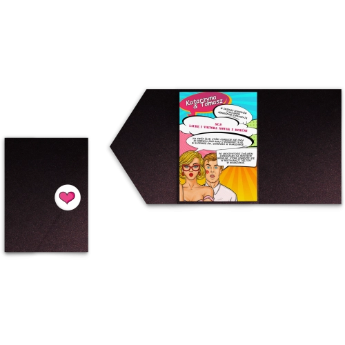 Zaproszenia ślubne w etui Pop Art- motyw 3