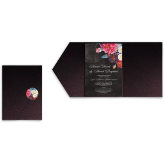Zaproszenia ślubne w&nbsp;Etui Black Flowers - Motyw 1