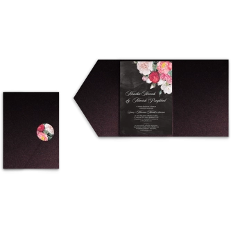 Zaproszenia ślubne w&nbsp;Etui Black Flowers - Motyw 2
