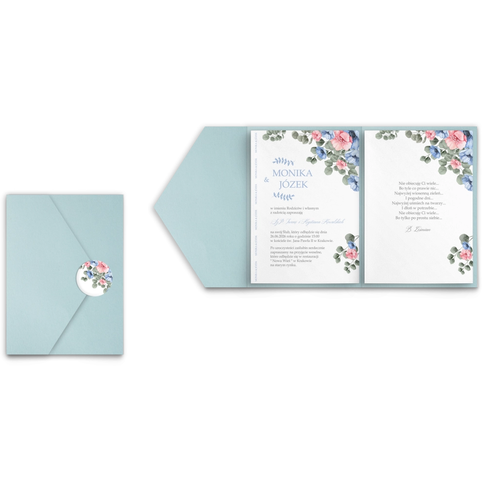 Zaproszenia ślubne w Etui Name - Motyw 1