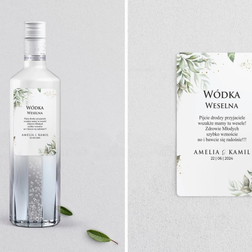 Naklejki na alkohol - Leaves Motyw 1