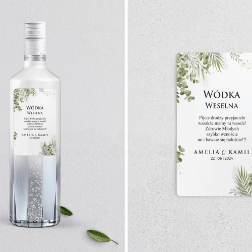 Naklejki na alkohol - Leaves Motyw 2