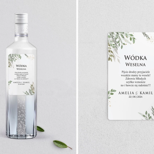 Naklejki na alkohol - Leaves Motyw 3