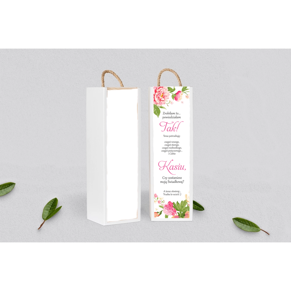 Prośba o&nbsp;Świadkowanie - SNW Akryl biała Serce Kwiat Motyw 1