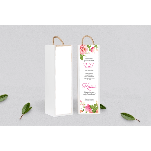 Prośba o&nbsp;Świadkowanie - SNW Akryl biała Serce Kwiat Motyw 1