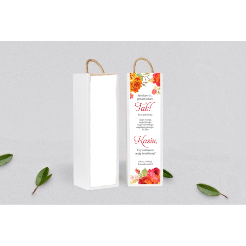 Prośba o&nbsp;Świadkowanie - SNW Akryl biała Serce Kwiat Motyw 3