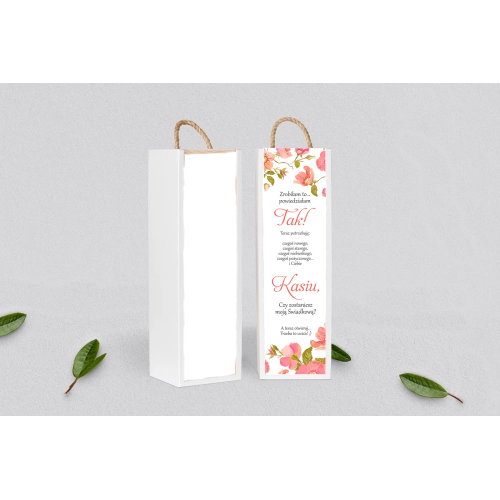 Prośba o&nbsp;Świadkowanie - SNW Akryl biała Serce Kwiat Motyw 5