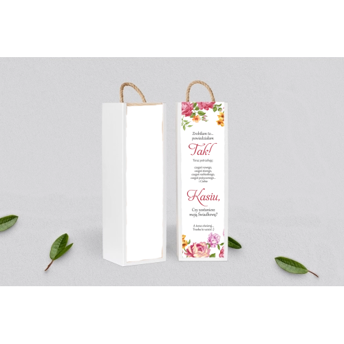 Prośba o&nbsp;Świadkowanie - SNW Akryl biała Serce Kwiat Motyw 6