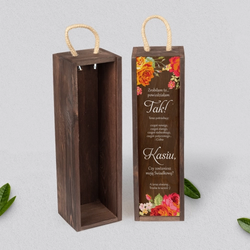 Prośba o Świadkowanie - SNW brązowa Serca Kwiat Motyw 3