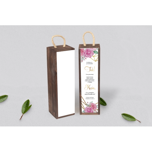 Prośba o&nbsp;Świadkowanie - SNW Akryl brązowa Goemetryczne Serce - Motyw 1