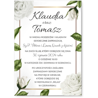 Zaproszenia ślubne Dream- Akrylowe Motyw 1