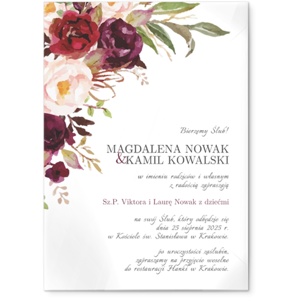 Zaproszenia ślubne Fabello - Akrylowe Motyw 2