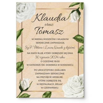 Zaproszenia ślubne Dream- Drewniane Motyw 1