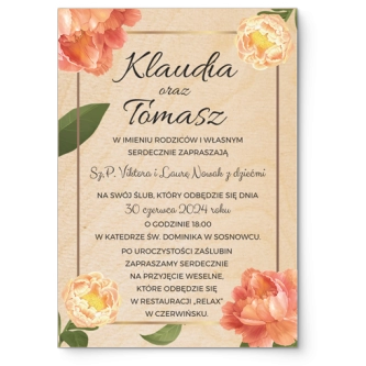 Zaproszenia ślubne Dream - Drewniane Motyw 5