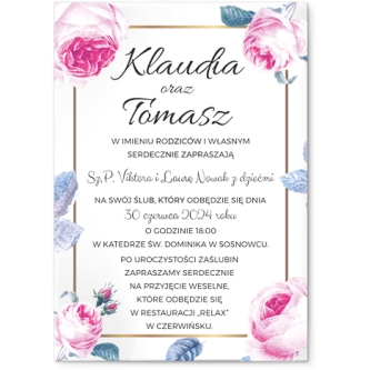 Zaproszenia ślubne Dream- Akrylowe Motyw 3