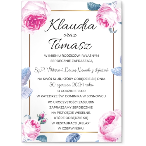 Zaproszenia ślubne Dream- Akrylowe Motyw 3