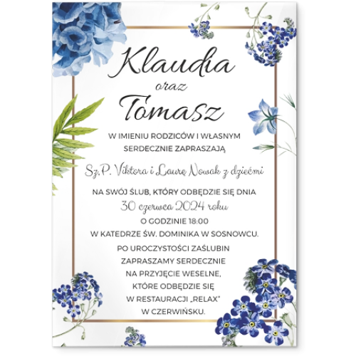 Zaproszenia ślubne Dream- Akrylowe Motyw 4