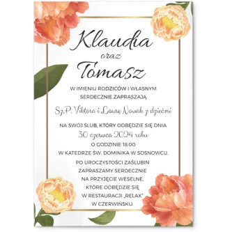 Zaproszenia ślubne Dream- Akrylowe Motyw 5