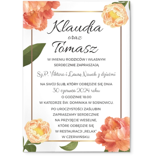 Zaproszenia ślubne Dream- Akrylowe Motyw 5