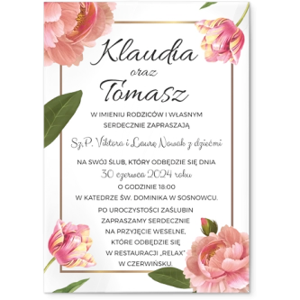 Zaproszenia ślubne Dream- Akrylowe Motyw 6