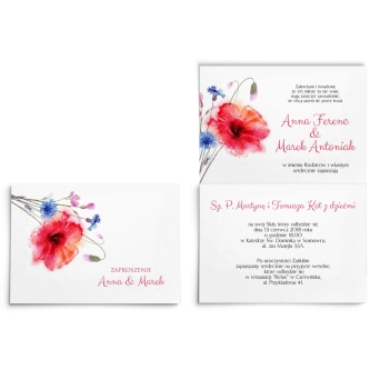 Zaproszenia ślubne Sweet Love - Składane Motyw 2